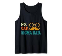 No Cap Sigma Dad Funny Retro Moustache & lunettes Meme da Débardeur