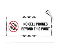 No Cell Phones Beyond This Point Business Label Autocollant 17,8 x 12,7 cm