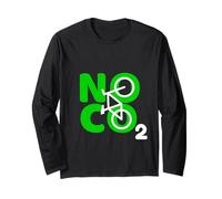 No CO2 Ecology Think Green Eco Biker Save The Planet Manche Longue