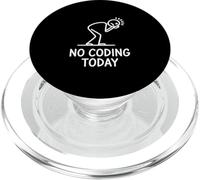 No Coding Today Programmateur épuisé avec Dicton drôle PopSockets PopGrip pour MagSafe