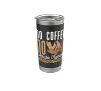 No Coffee No Aikido Arts Martiaux Coffee Lover Aikido Fighter Gobelet isotherme en acier inoxydable double paroi