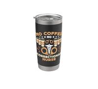 No Coffee No Prison Nurses Coffee Lover Infirmière correctionnelle Gobelet isotherme en acier inoxydable double paroi