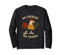 No Courage No Crown Cool Boxing Coq de motivation Manche Longue