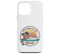No Crying on the Yacht Sunset Champagne Scène Coque pour iPhone 13 Pro Max