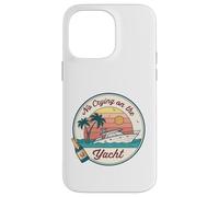 No Crying on the Yacht Sunset Champagne Scène Coque pour iPhone 14 Pro Max