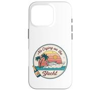 No Crying on the Yacht Sunset Champagne Scène Coque pour iPhone 16 Pro