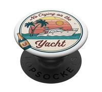 No Crying on the Yacht Sunset Champagne Scène PopSockets PopGrip Adhésif