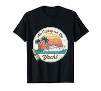 No Crying on the Yacht Sunset Champagne Scène T-Shirt