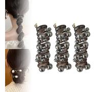 No Damage Soft Elastic Spiral Hair Ties,Elastic Spiral Telephone Cord Hair Ties,Pearl Twisted No Trace Hair Wire Pony Hair Tie for Daily Use (brown)