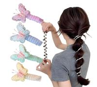 No Damage Soft Elastic Spiral Hair Ties, Spiral Elastic Hair Ties, Telephone Cord Hairs Ties, Spirals Hairs Tie for Women, for Thick Hairs Ponytail Holders Accessories for Women Girls (F)