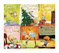 No, David! 6 Book Collection Set (David Gets in Trouble, David Goes to School, No, David!, Grow Up David! , That's Not Funny, David!, It's Christmas, David!) By David Shannon
