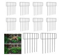 "No Dig Garden Fencing Animal Barrier - 10 Rustproof Metal Fence Border with Ground Stakes, Stylish Decorative Fence Effective Outdoor Defense, Ideal Gardens and Yards"