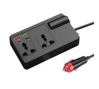 (No Digital Display)200W Car Power Inverter 12V/24V to 220V - USB Fast Charger, AC Outlet, for Truck, RV, Camping, Emergency Power Supply