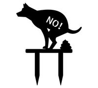 No Dog Poop Yard Sign - Outdoor Warning Marker for Lawn Areas | Metal Plate with Ground Stake Spike, Stable Spike Base, Weather Resistant Notice Board for Garden Pathway Sidewalk Placement