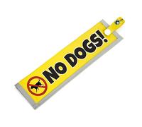 NO DOGS! Manchon de sensibilisation à l'espace pour chiens réactifs, réfléchissant, imperméable, double face à enfiler pour la laisse (jaune, signe « No Dogs »)