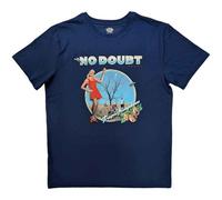 No Doubt T-Shirt Tragic Kingdom Band Logo Officiel Unisexe Denim Bleu L