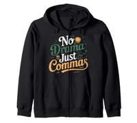 No Drama Just Commas Mèmes de ponctuation de Grammaire Sweat à Capuche