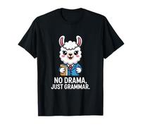 No Drama Just Grammar Lama Humour T-Shirt