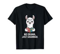 No Drama Just Grammar Lama Humour T-Shirt
