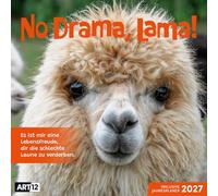 No Drama, Lama Broschürenkalender 2027 - 30x30 - Art12 | Humorvoller Tier-Kalender im schlanken Hochformat (aufgeklappt 30x60 cm) | zum Eintragen