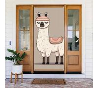 No Drama Lama Couverture de porte Décorations de porte d'entrée Bannière saisonnière Printemps Été Porche Bannière Panneau Photo Fond pour Intérieur Extérieur Décoration de Fête 183 x 90 cm