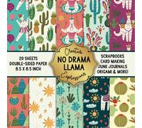 No Drama Llama Patterned Double-Sided Craft Paper, 8.5" Square: Decorative Specialty Pad for Scrapbooks, Junk Journals, Origami, Cardmaking