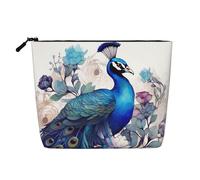 No Drama Llama Trousse à cosmétiques pour femme - Organiseur de voyage portable avec fermeture éclair, Motif floral de paon., Taille unique