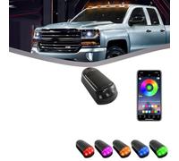 No Drill Car Cab Lights 2024 New Solar Cab Lights for Truck Upgraded Wireless Cab Lights for Truck, Solar Powered Cab Lights LED Lights Vibration Sensor Roof Lights, Cab Marker Lights (Black Shell*1)