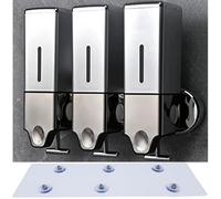 No Drill Distributeur de Savon Mural, Distributeur de Douche et de Lotion pour la Maison, la Salle de Bain, la Cuisine, Les hôtels, Les Restaurants (1500ml, Argent)