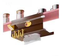 No Drill Kitchen Cabinet Holder for Paper Towels(Brown)
