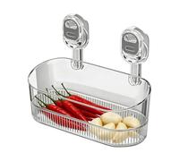 No Drill Suction Storage Box, Rustproof Removable Organizer with Suction Cup, Bathroom Wall Storage Box with Sturdy Design, Suctionn Holder Organizer for Bathtub Shower 15.51x33 inches