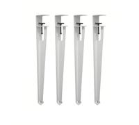 No Drill Tables Legs Support Metal Table Leg Clamp Type Support Column Table Leg Furniture Legs 4 Pcs F Shaped DIY Tables Adjustable Breakfast(40cm/White)