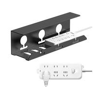 No-Drill Under Desk Cable Organisateur de Câble d'Adhésif Plateau de Gestion de Fil Solution Sans Encombrement | Support de Câble Robuste pour Commutateurs de Bureau, Montage Facile, Un Design Élégant