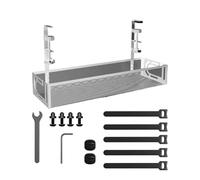 No Drill Wire Management Rack - Under Table Cable Holder, Durable Space Saving Tray Secures Power Strips Charging Lines with Tool Free Installation | Ideal for Computer Desks, Studios, Clean