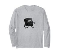 No Escape Key Computer Humour Funny Esc Button Tech Witty Art Manche Longue