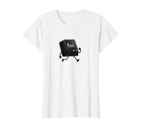 No Escape Key Computer Humour Funny Esc Button Tech Witty Art T-Shirt Graphique avec Valeur, Femme, Blanc, XS