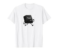 No Escape Key Computer Humour Funny Esc Button Tech Witty Art T-Shirt Graphique avec Valeur, Homme, Blanc, XL