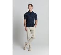 No Excess Pullover Short Sleeve Full Button Polo Relief Knit Deep Blue Taille: XL | Pulls Outlet | Homme | Bleu