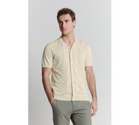 No Excess Pullover Short Sleeve Full Button Polo Solid Jacquard Cement Taille: XXL | Casual chemises Outlet | Homme