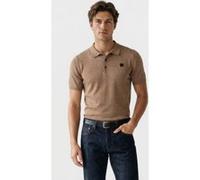 No Excess Pullover Short Sleeve Polo Melange With Linen Khaki Taille: L | Pulls Outlet | Homme | Marron