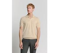 No Excess Pullover Short Sleeve Polo V Melange With Linen Sand Taille: XXXL | Pulls Outlet | Homme | Marron