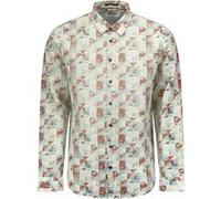 No Excess Shirt Allover Printed With Linen Cream Taille: L | Casual chemises Outlet | Homme | Blanche