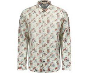 No Excess Shirt Allover Printed With Linen Cream Taille: L | Casual chemises Outlet | Homme | Blanche