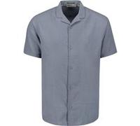 No Excess Shirt Short Sleeve Revers Collar Solid With Linen Washed Blu Taille: XXL | Chemises d'affaires Outlet | Homme | Blanche