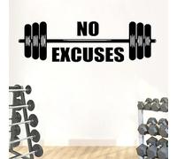 No Excuses - Autocollant mural en vinyle pour salle de sport - Autocollant de motivation en vinyle - Décoration murale inspirante 141 x 42 cm