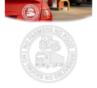 No Farmers No Food No Trucks No Deliveries Vinyl Sticker, 140mm Car Decal Weatherproof Bumper Sticker Vinyl Decals for Car, Truck, Toolbox & Wall, Windows, Easy to Apply(blanc)