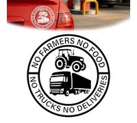 No Farmers No Food No Trucks No Deliveries Vinyl Sticker, 140mm Car Decal Weatherproof Bumper Sticker Vinyl Decals for Car, Truck, Toolbox & Wall, Windows, Easy to Apply(Noir)