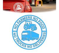 No Farmers No Food No Trucks No Deliveries Vinyl Sticker, 140mm Car Decal Weatherproof Bumper Sticker Vinyl Decals for Car, Truck, Toolbox & Wall, Windows, Easy to Apply(Blue)