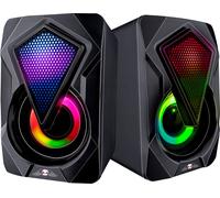 No Fear Ensemble de Haut-parleurs 2 Pièces Lumineux Port USB Bluetooth/Aux Noir