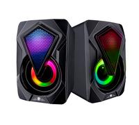 No Fear Ensemble de Haut-parleurs 2 Pièces Lumineux Port USB Bluetooth/Aux Noir